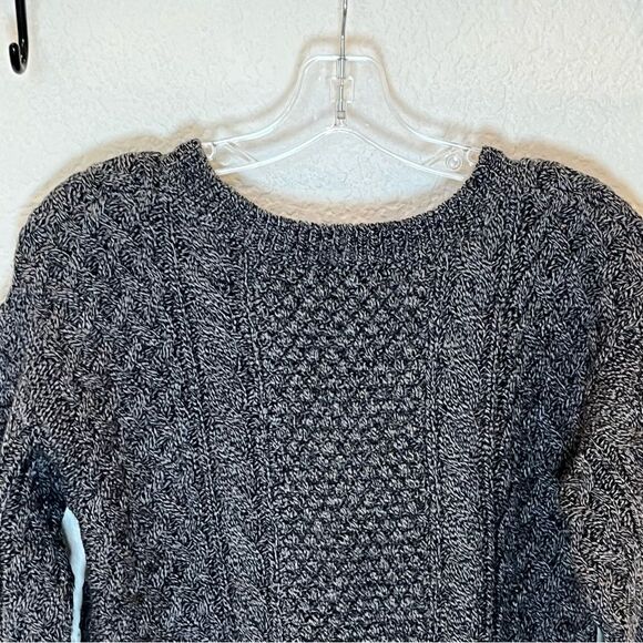 Trina Turk Merino Wool Cable Knit 3/4 Sleeve Sweater in Dark Grey size P (small) - Picture 5 of 9